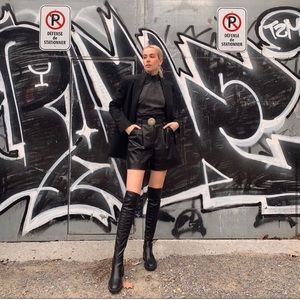 Zara over the knee lug sole boots